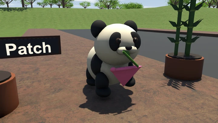 Mallow eating bamboo in the local development preview