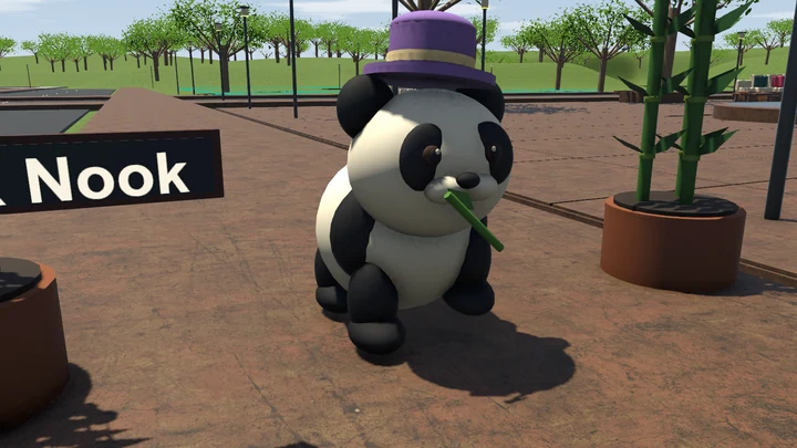 Pebble eating bamboo in the local development preview